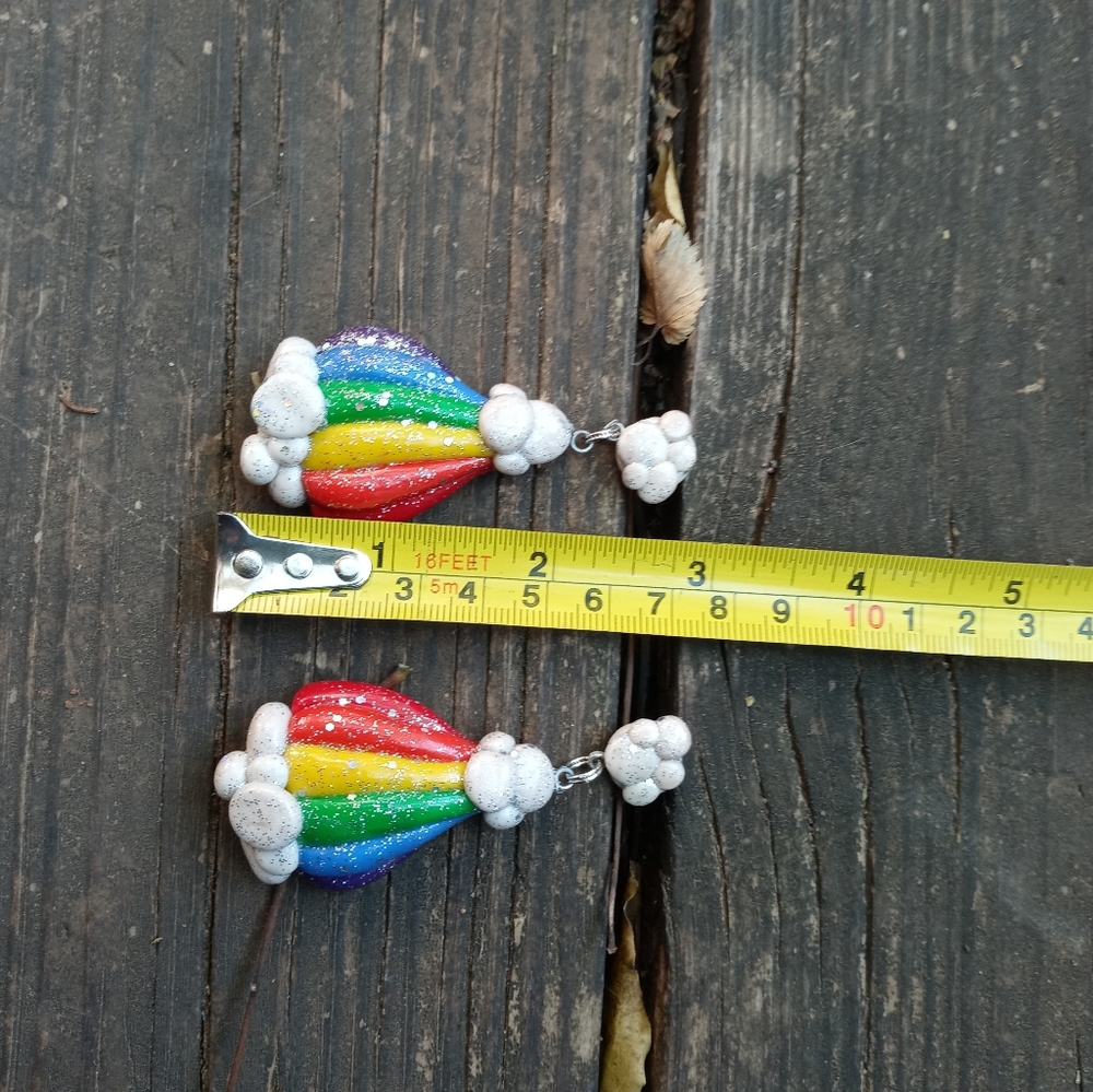 🌈 Rainbow ☁  Earrings Glitter 🌟🌈✨ - Picture 4 of 4